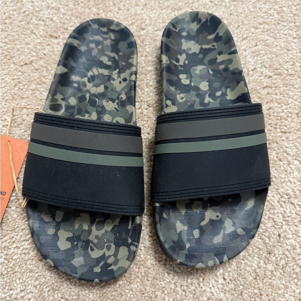Quiksilver Kids Camo Slide Sandals - Black and Green